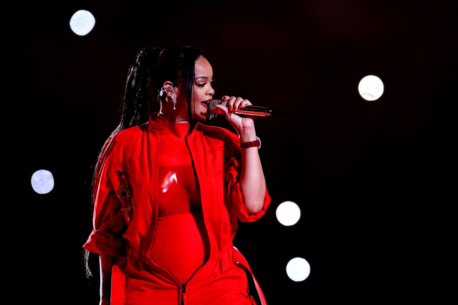 Rihanna revealed she's pregnant again during Super Bowl halftime