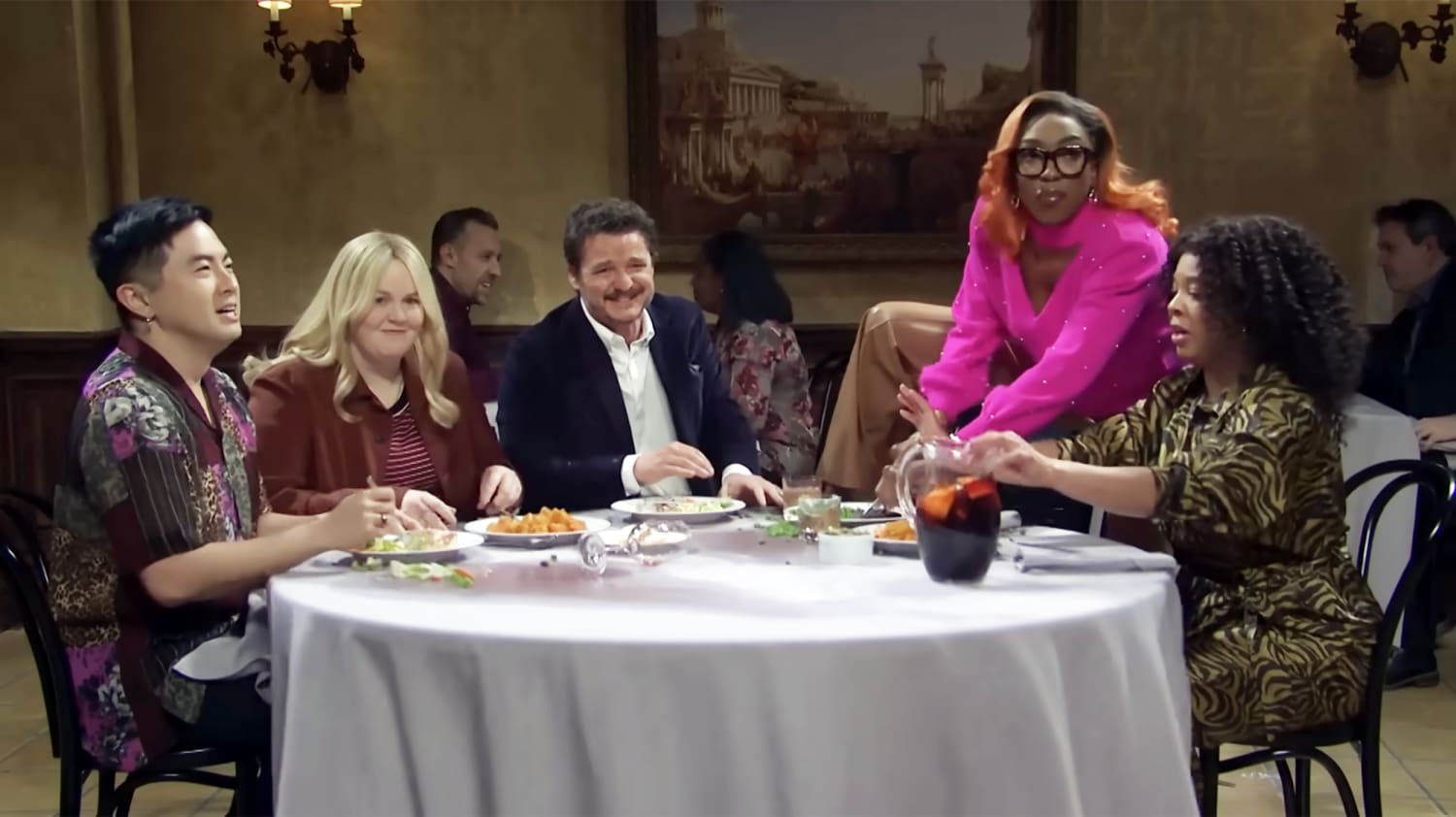 See 'SNL' Dinner Sketch With Ego Nwodim And Pedro Pascal Go Off The Rails