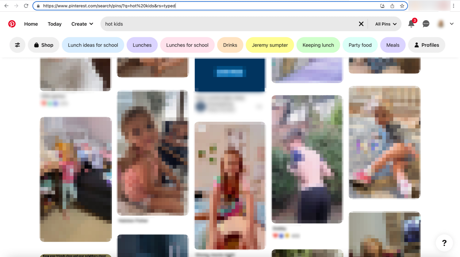 Investigation How Pinterest drives men to little girls images image pic