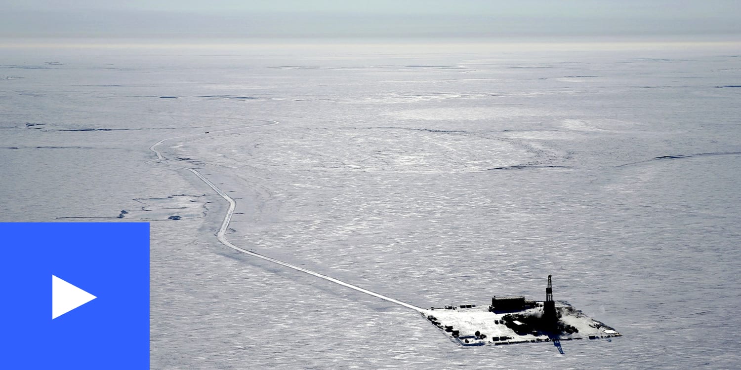 An oil exploratory drilling camp in Alaska