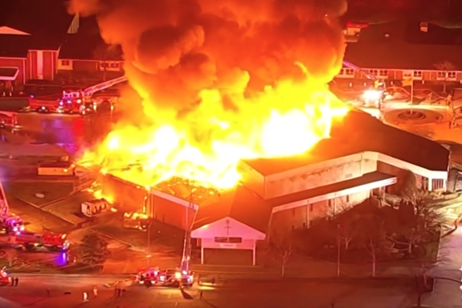 Video shows New Jersey church in flames as massive fire destroys building