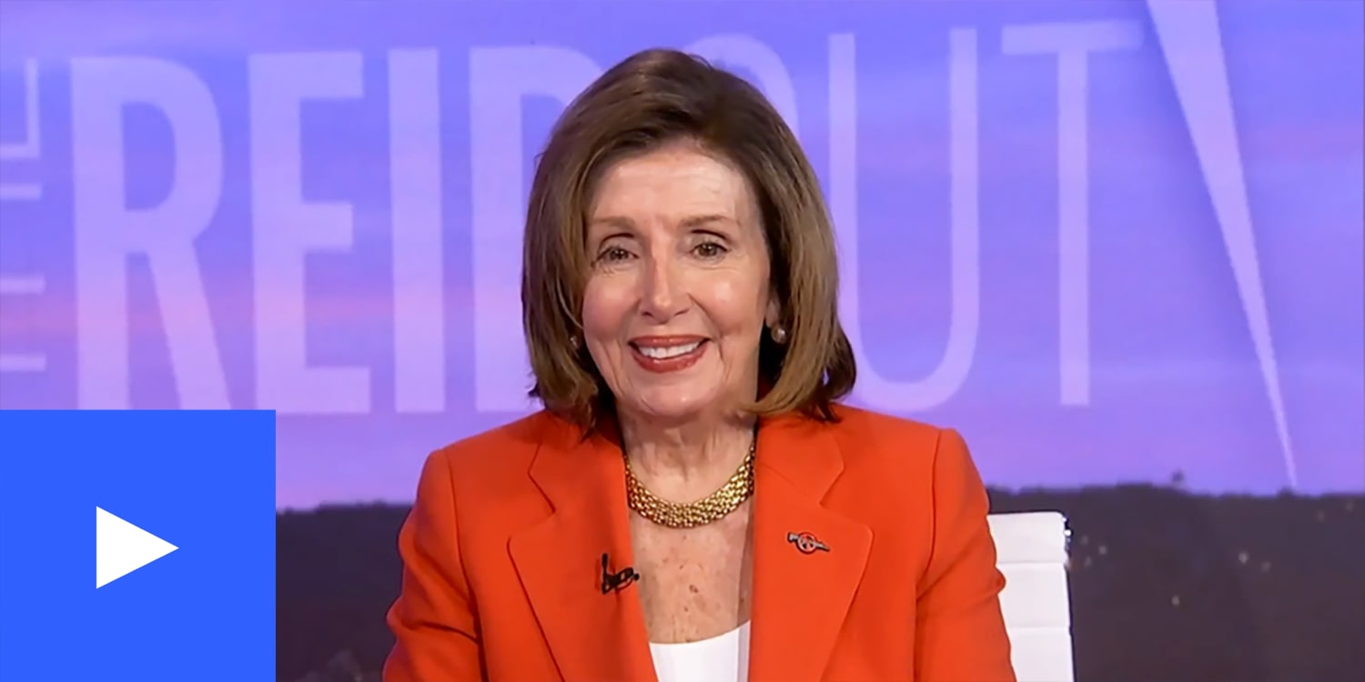 A photo of Nancy Pelosi on set of The ReidOut