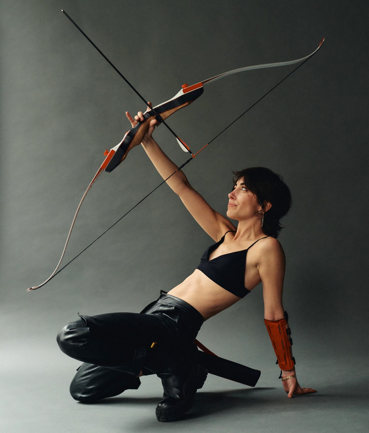 3D Render : a Shirtless Young Male Archer Pose Practicing Archery in the  Studio Stock Illustration - Illustration of targeting, pose: 186161174