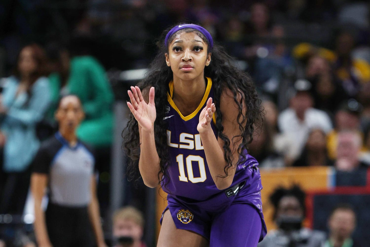 Angel Reese Jersey LSU Tigers 2023 NCAA Basketball National Champions Purple #10