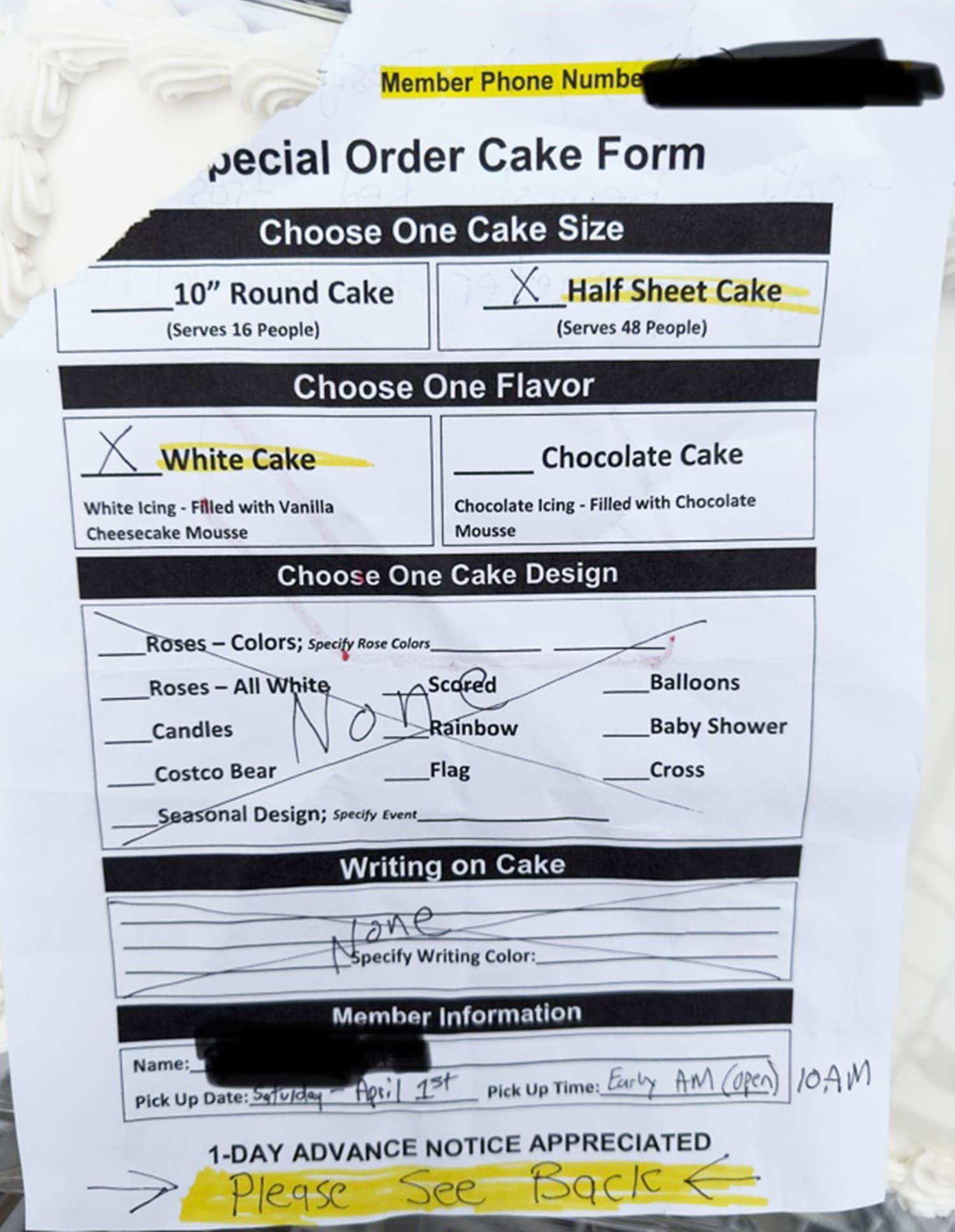 Cake Order Formbakery Order Formsmall Business Order - Etsy UK