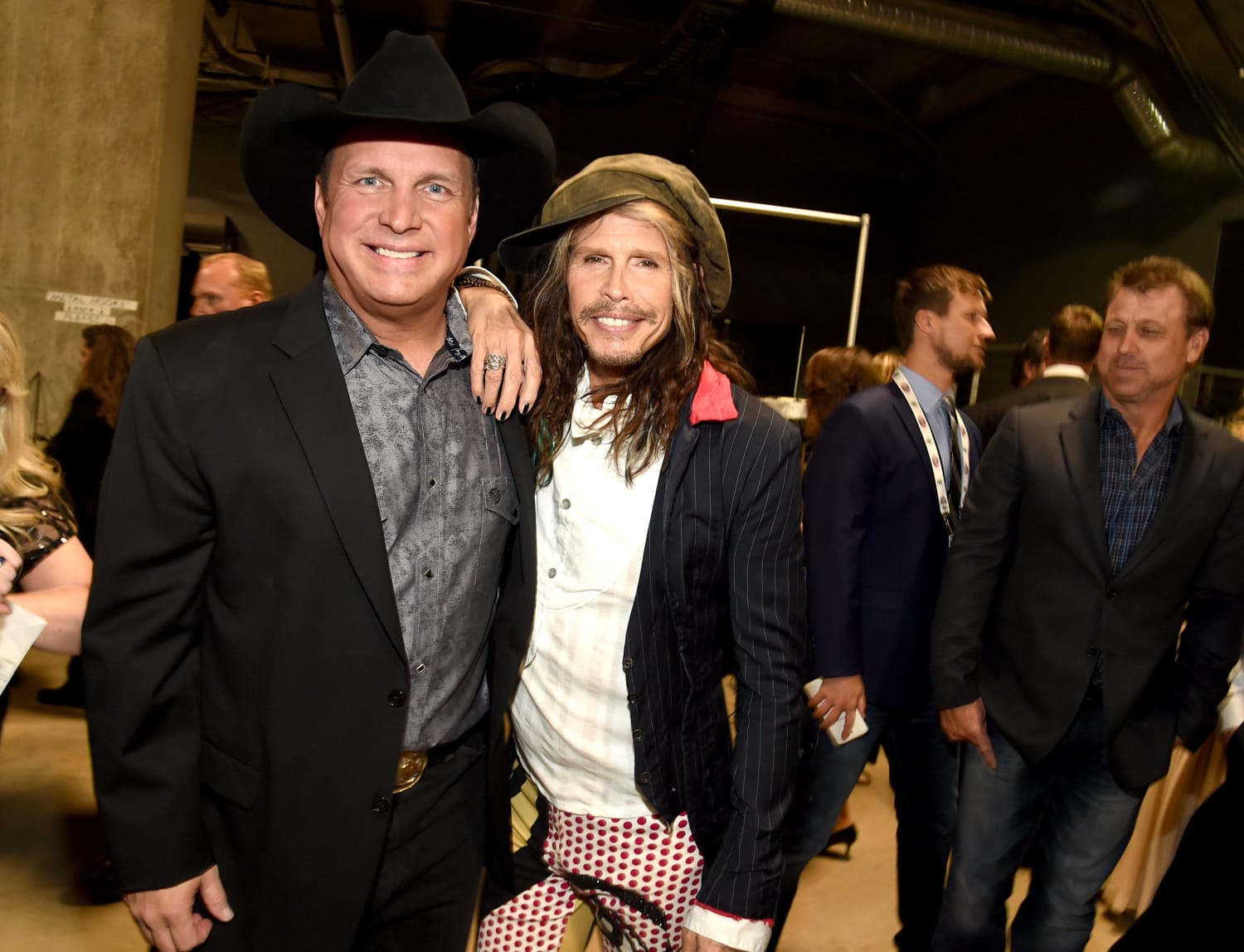 Garth Brooks Showered With Steven Tyler at a Billy Joel Show