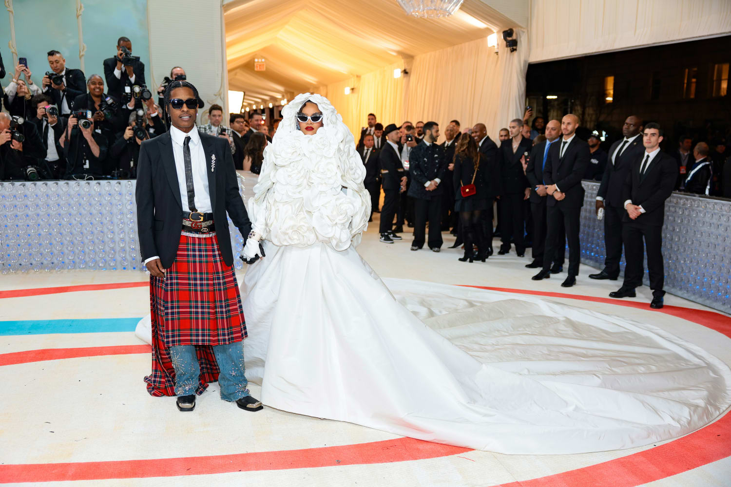 Rihanna Arrives Very Fashionably Late to Met Gala 2023