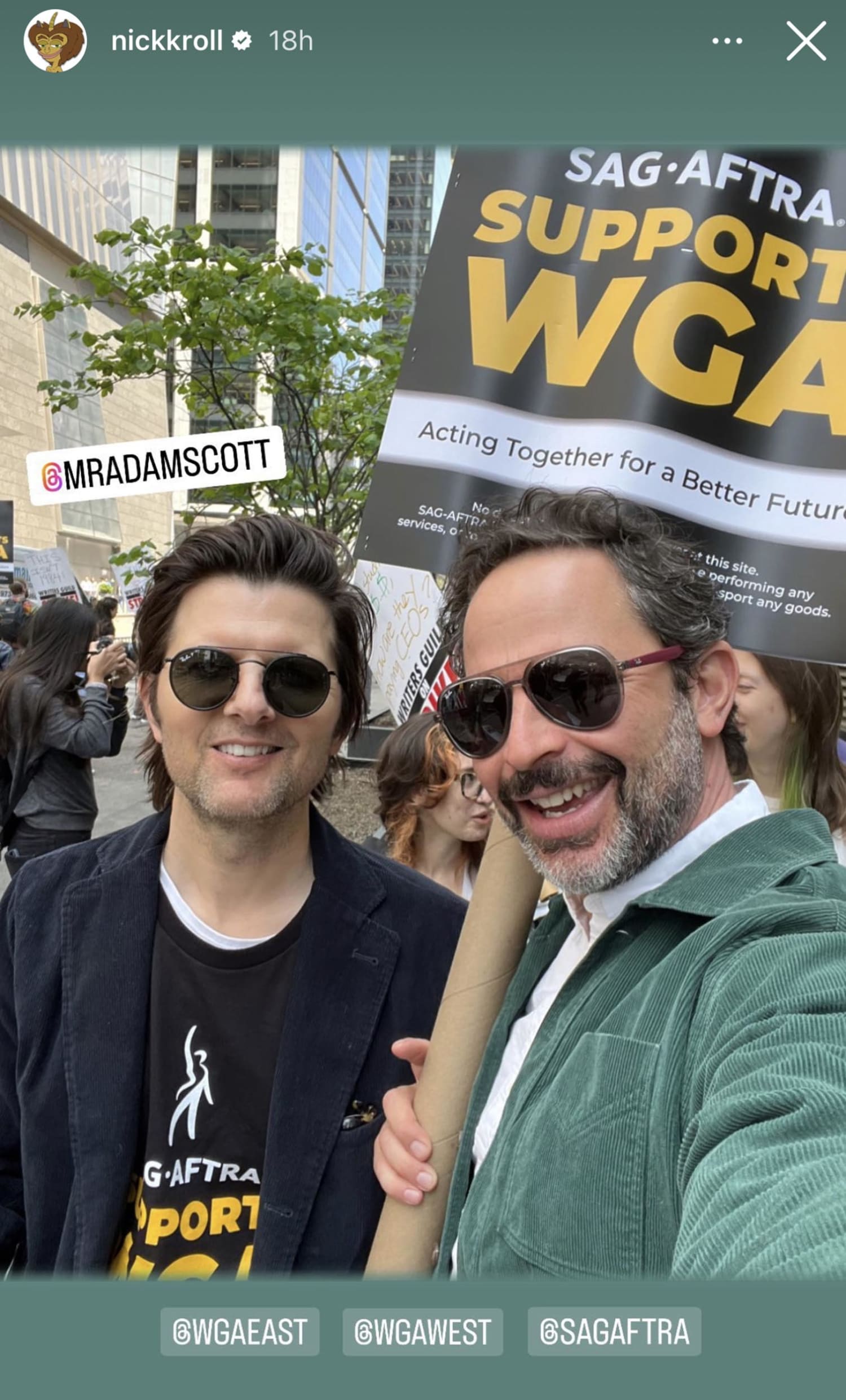 Jack Black barely recognisable on picket line with striking actors