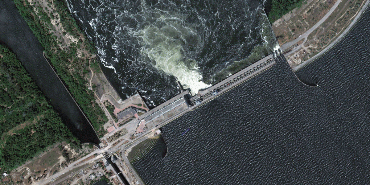 Satellite images show the scale of the Ukraine dam destruction