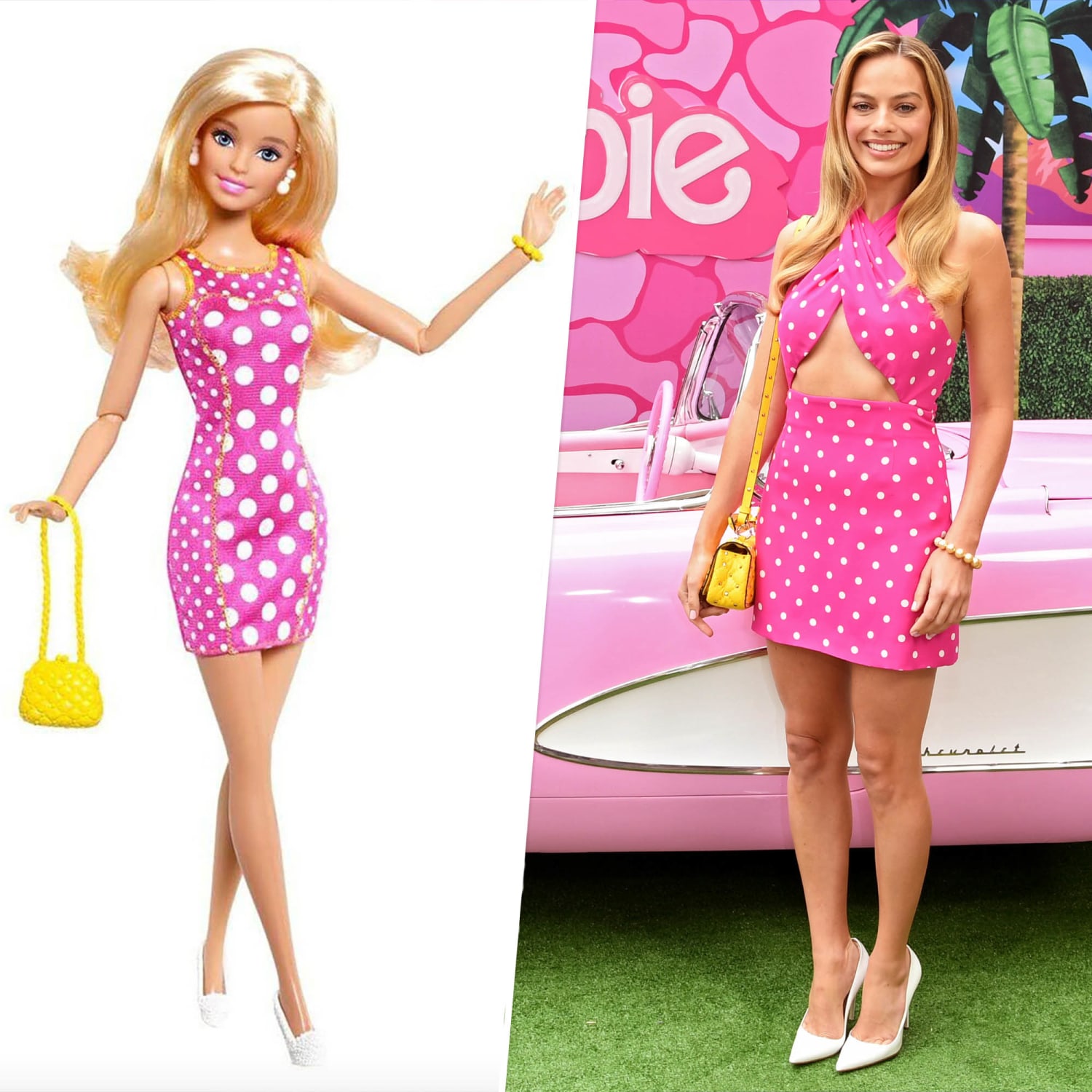 Margot Robbie Wears Two Vintage Versace Looks for 'Barbie' Press Tour
