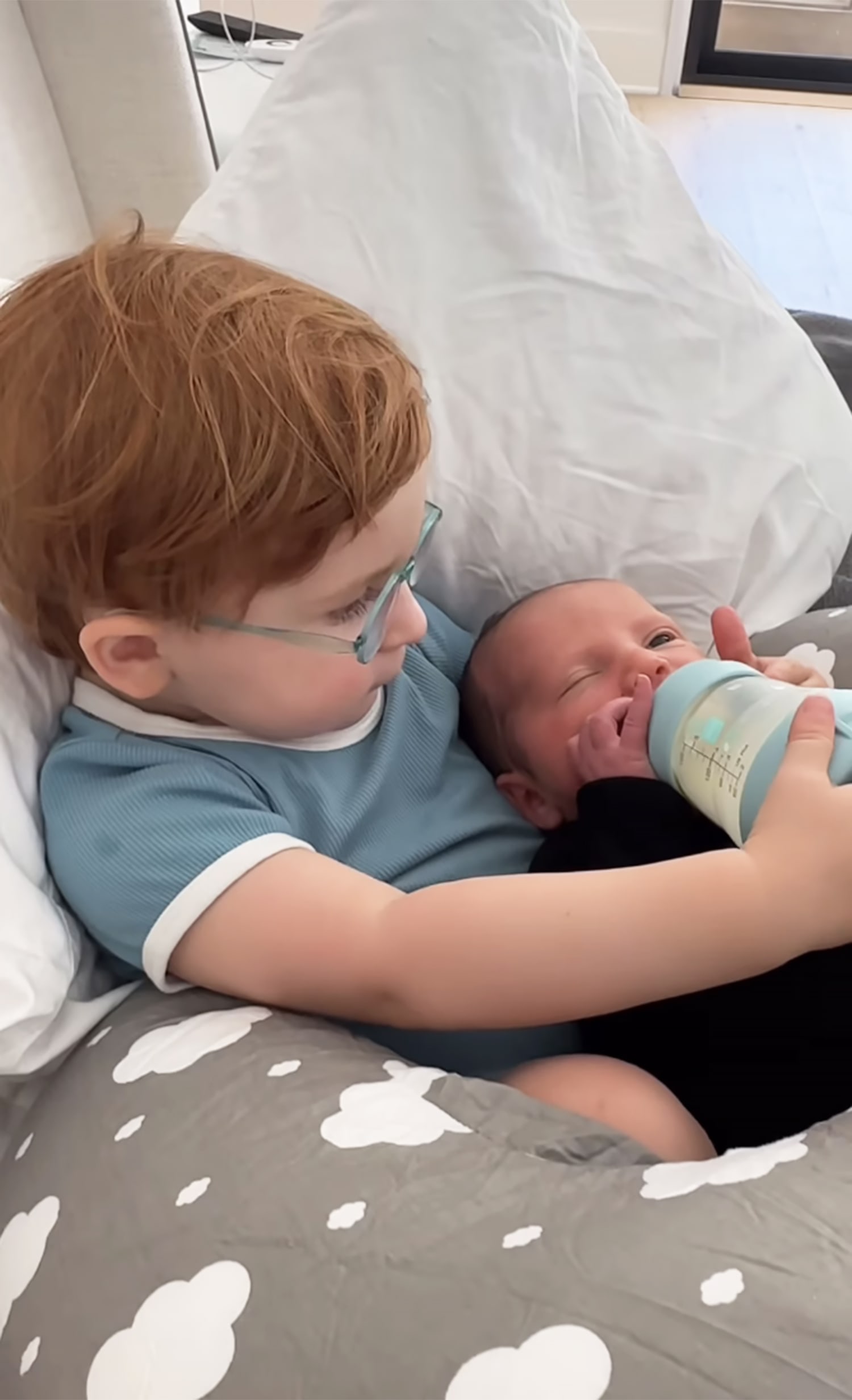 Meghan Trainor Posts Video of Son Riley Taking Care of Baby Brother