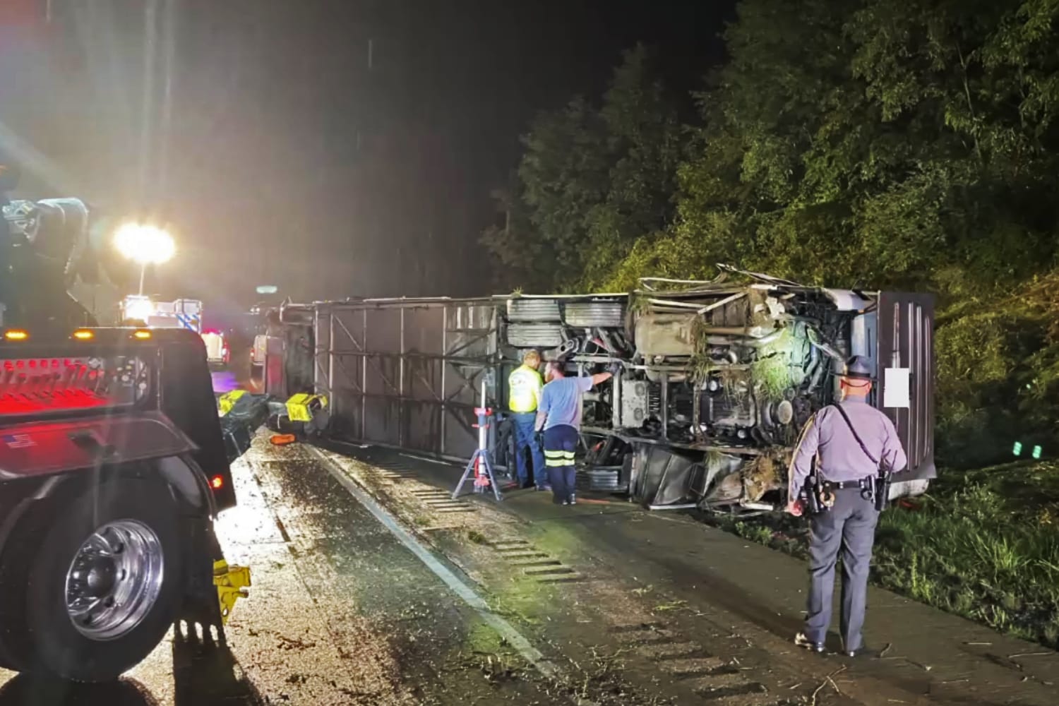 At least 3 dead after bus carrying dozens and vehicle collide on Pennsylvania interstate