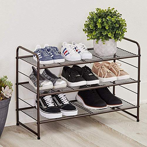 Home Basics Expandable 4 Tier Steel Shoe Rack, Chrome