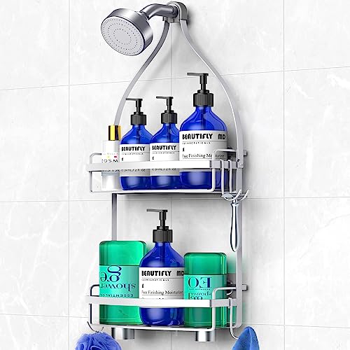 Anti-Swing Hanging Shower Caddy, over Head Shower Caddy Extra-Large  Rustproof wi