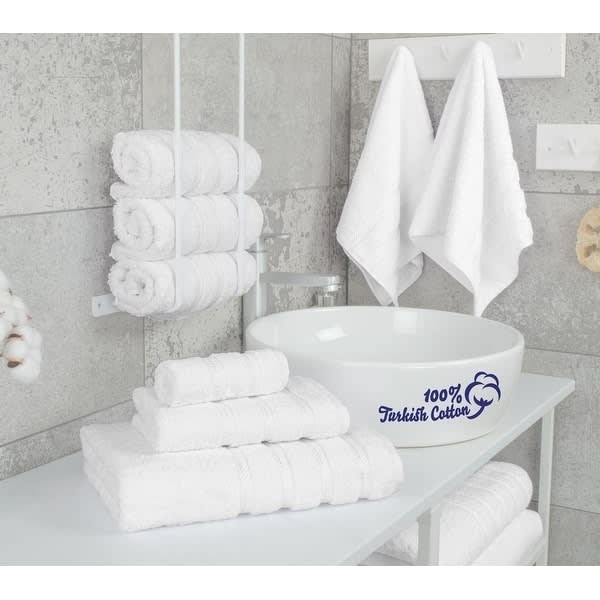 American Soft Linen Luxury 6 Piece Bathroom Towel Set, 100% Turkish Cotton,  Red