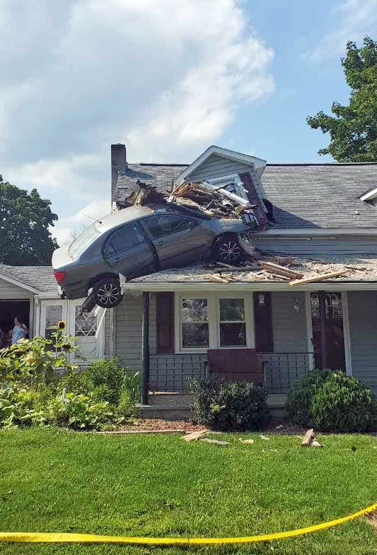Car crashes into second floor of Pennsylvania home in 'intentional
