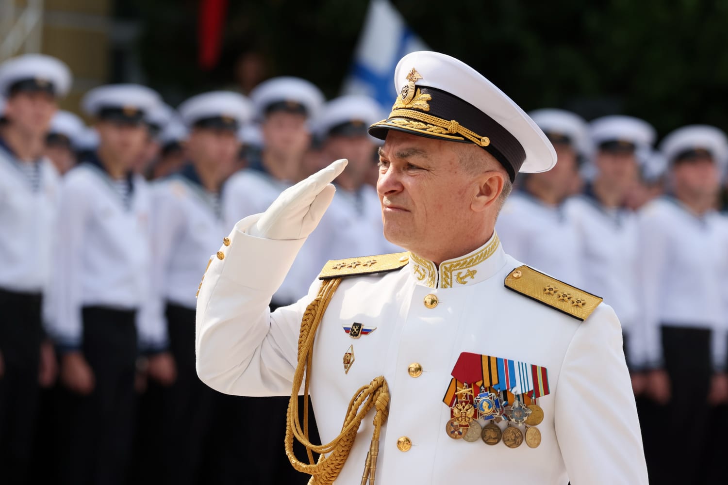 The commander of the Russian Black Sea Fleet was seen in a meeting after Ukraine said it killed him