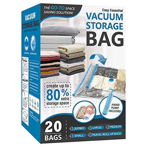 Blue Hand Roll Vacuum Space Saver Flat Vacuum Compression Bags