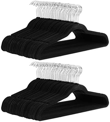 Home Basics Velvet Hanger, (Pack of 10), Black 