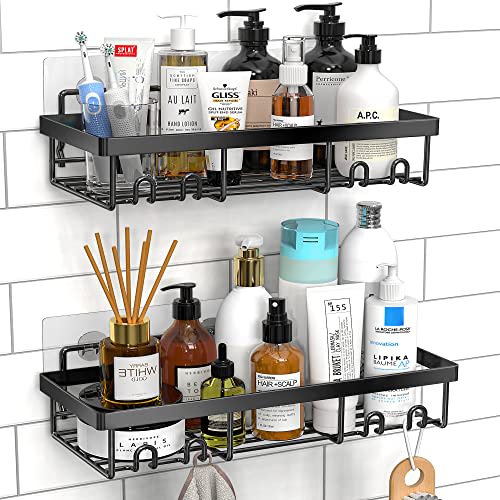 Shower Caddy Shelf Accessories Modern Matte Black Bathroom Corner