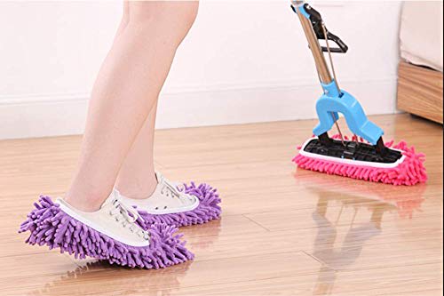 1 Pairs Washable Dust Mop Slipper Shoes House Dusting Slippers