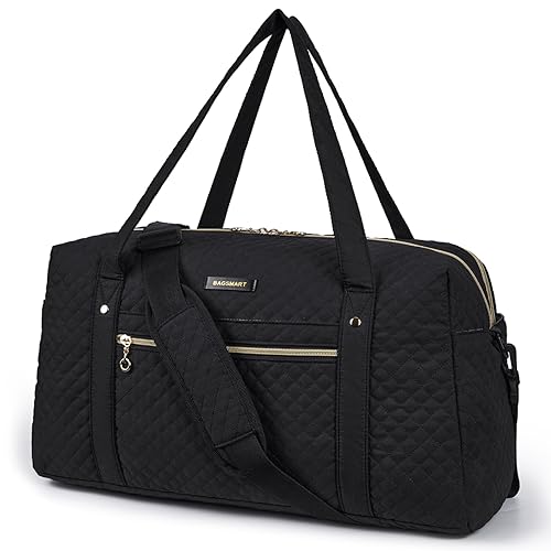  Rolling Duffle Bag with Wheels 21, BAGSMART Carry-on Luggage  Large Travel Bag with Shoes Compartment, Weekender Overnight Bag for  Travel, Business Trips(Black)