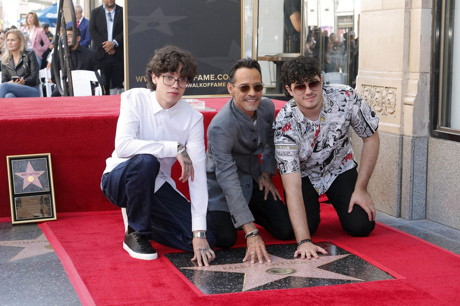 Marc Anthony Gets Hollywood Walk of Fame Star, Joined by His Sons