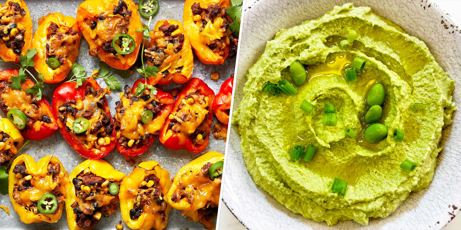 Joy Bauer's healthy tailgating spread includes bell pepper nachos and edamame hummus
