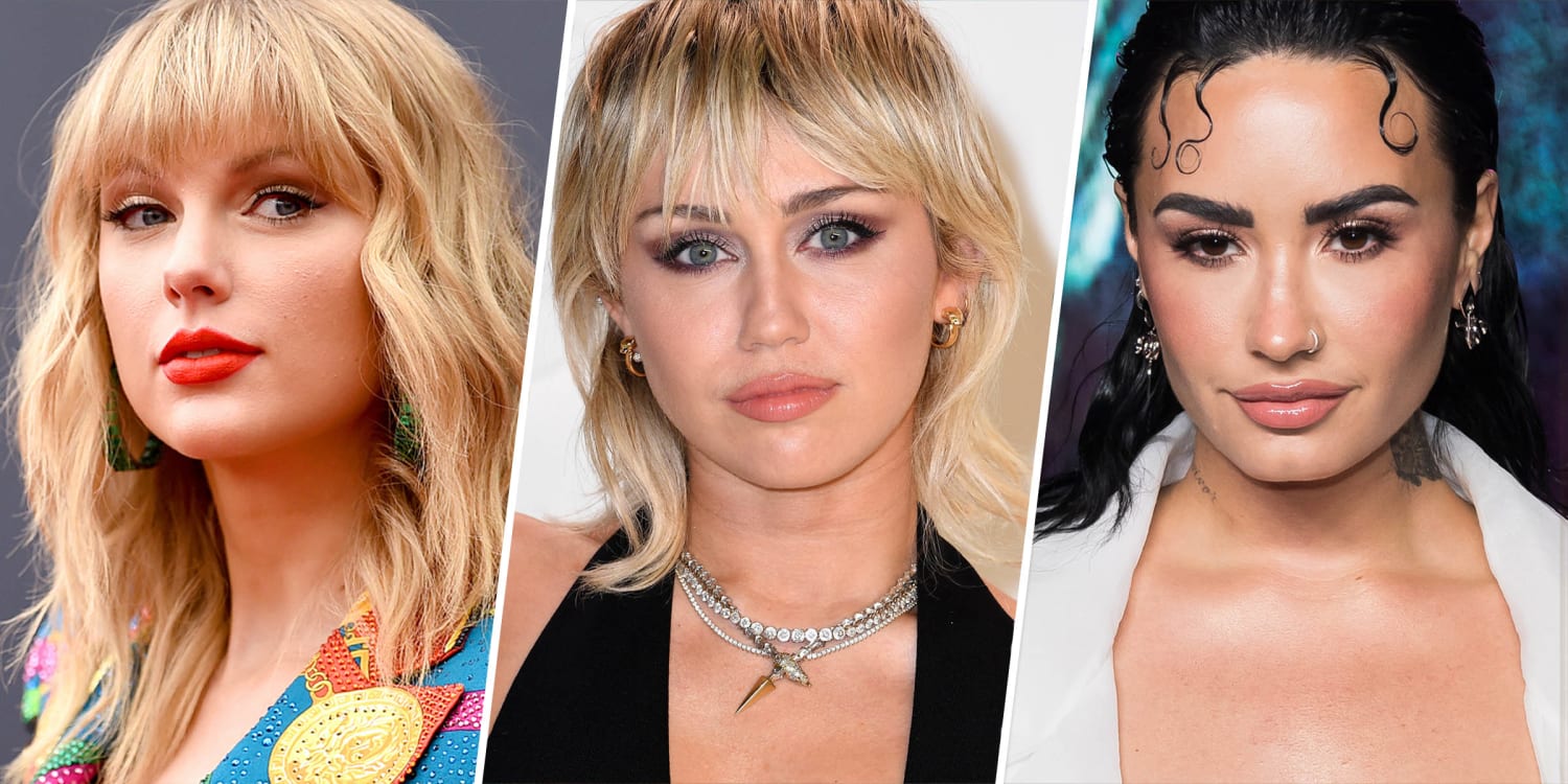 Emily Osment Porn Captions Joi - Miley Cyrus says meme of her with Taylor Swift and Demi Lovato gave away  her bisexuality