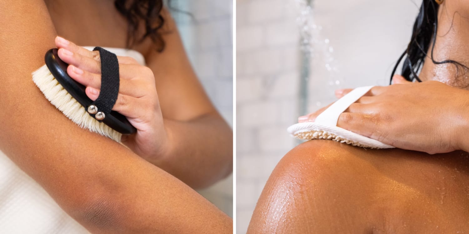 FRTIM Natural Loofah Sponge Shower Organic Luffa Exfoliating Bath Loofa Body Scrubber for Men Women Adults Back Face Skin Spa Care - 6 Pieces