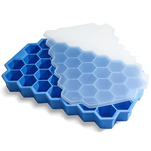 Mind Reader Silicone Freezer Tray, Honeycomb Ice Mold with Cover