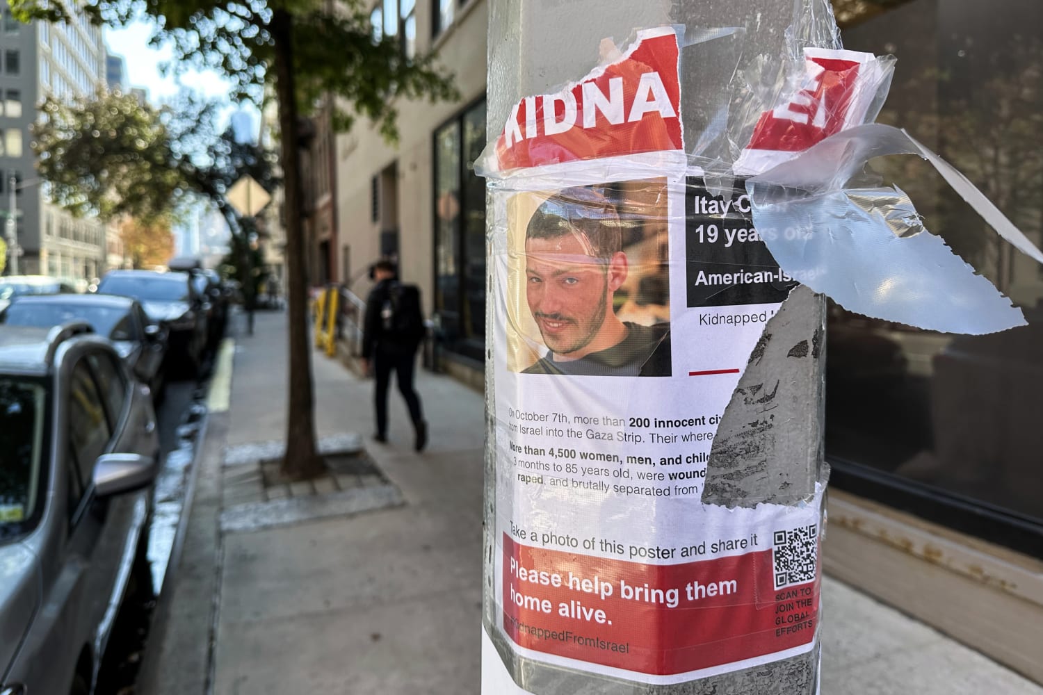 As people across the U.S. hang posters of Hamas hostages, others