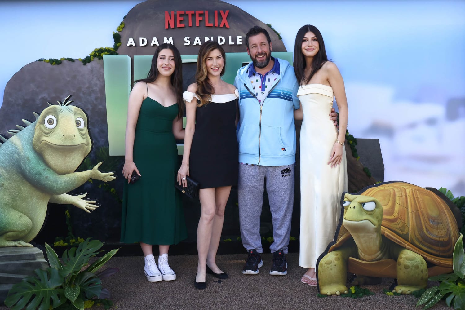 Adam Sandler walks the red carpet with wife Jackie and teen daughters Sadie and Sunny