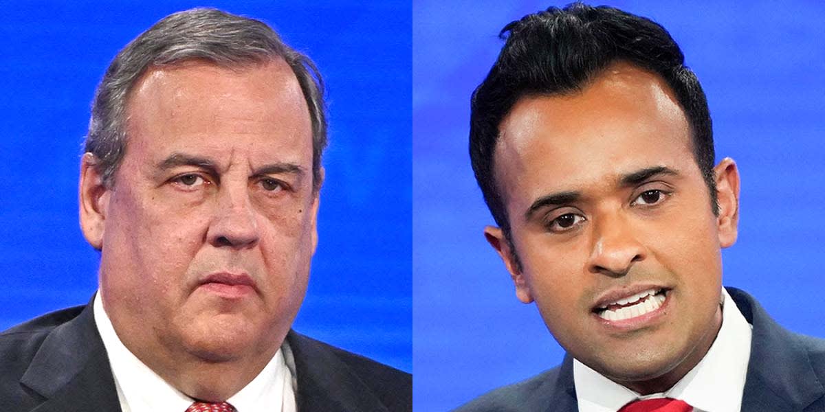 A photo of Chris Christie and Vivek Ramaswamy