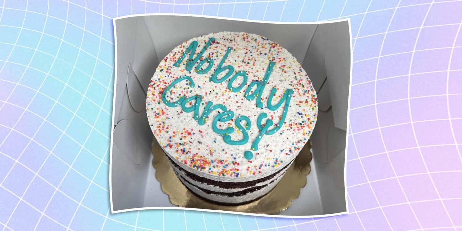 Wife gets 'nobody cares' cake for her husband's 'big accomplishment,' goes viral