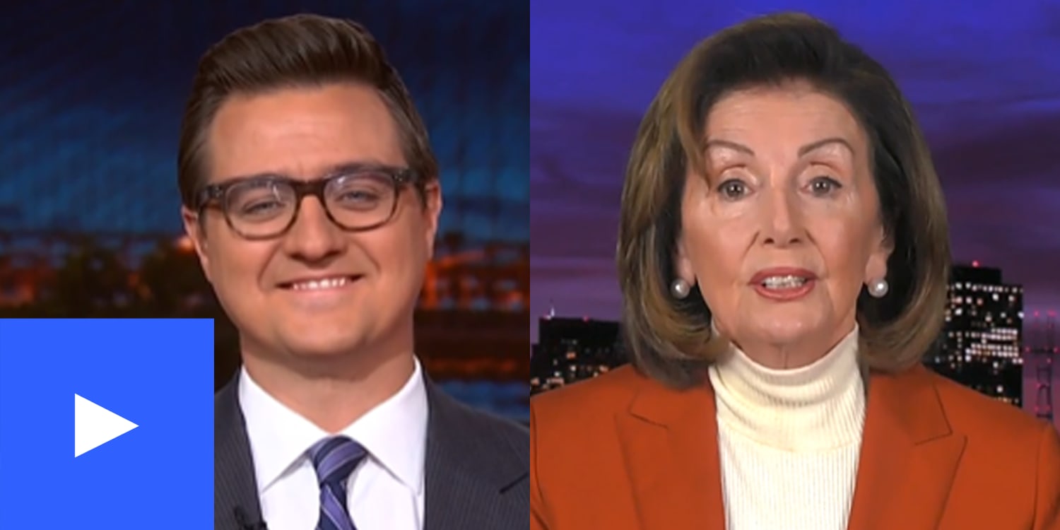 Chris Hayes (left) and Nancy Pelosi