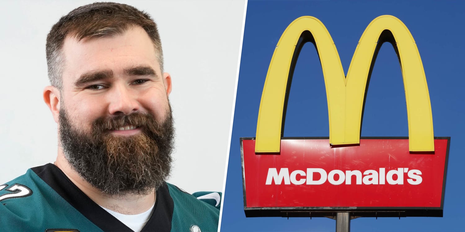 Jason Kelce gives favorite McDonald's worker's autographed Eagles jersey and shares his go-to order