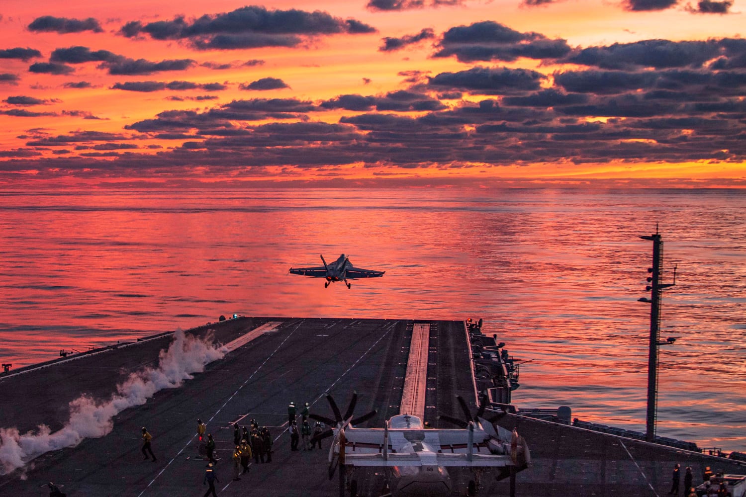 Engagement with Houthi forces continues aboard a U.S. aircraft carrier