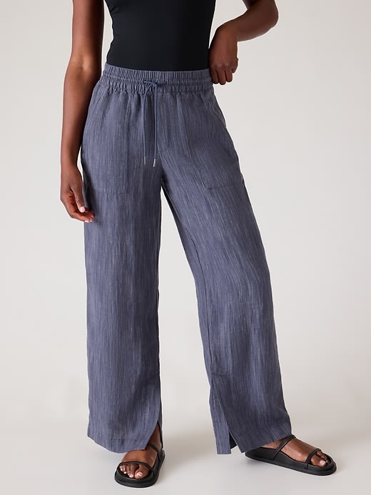 Wendy Navy Linen Pant