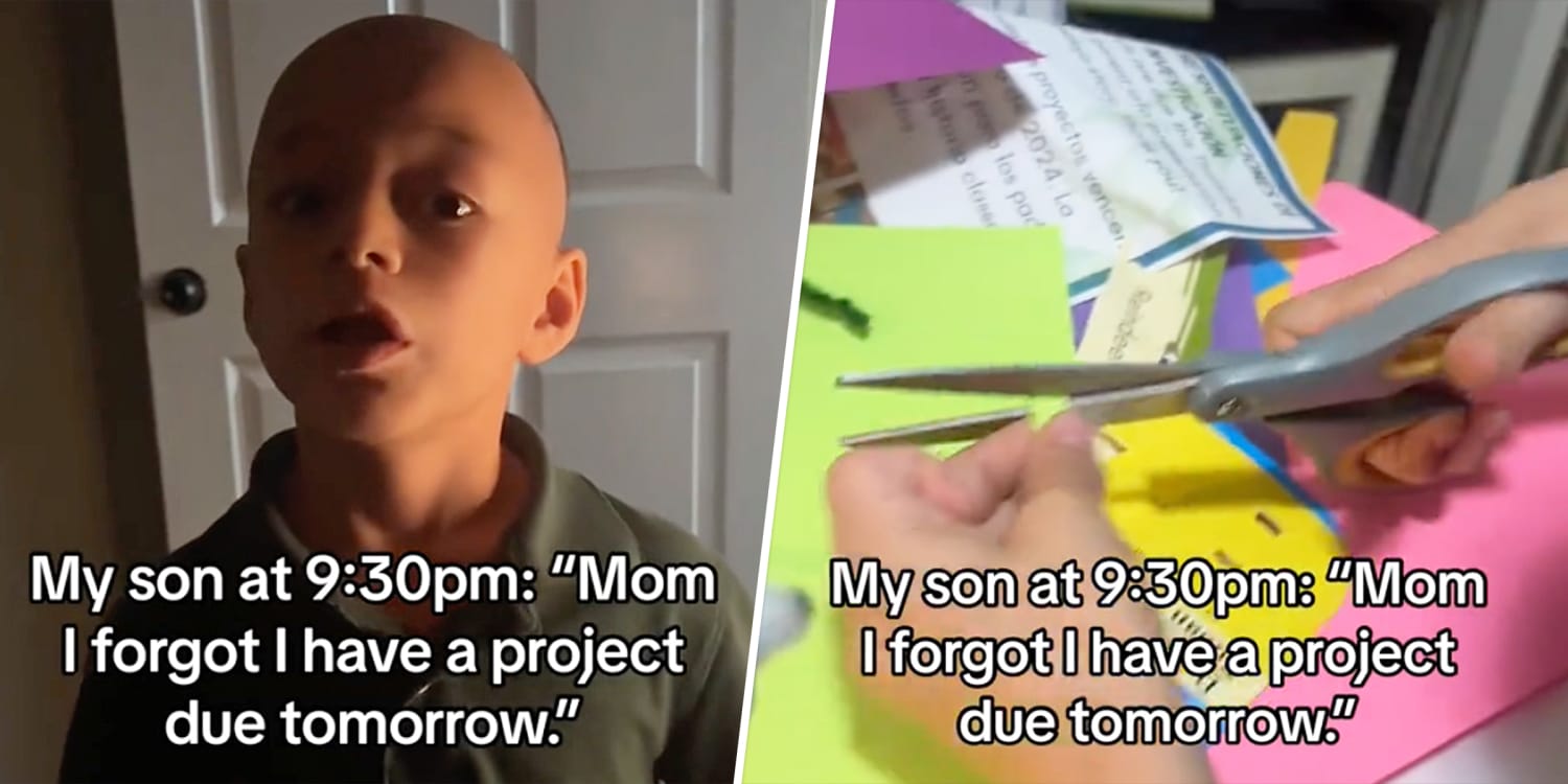This 7-year-old 'just remembered' an important school project — and his mom's reaction is perfect