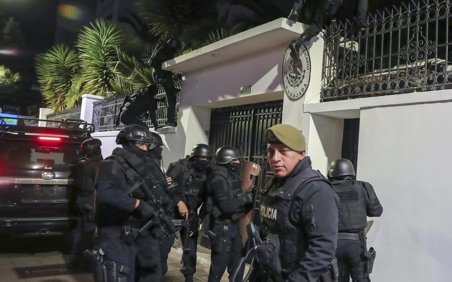 Mexico’s president says his nation is breaking diplomatic ties with Ecuador after embassy raid