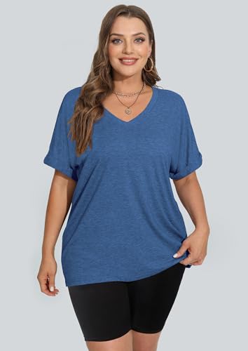 IWOLLENCE Oversize shirt voor dames met lange mouwen, V-hals, van mousseline, blouse, bovenstuk, herfst tuniek, langarm stilltops, XL
