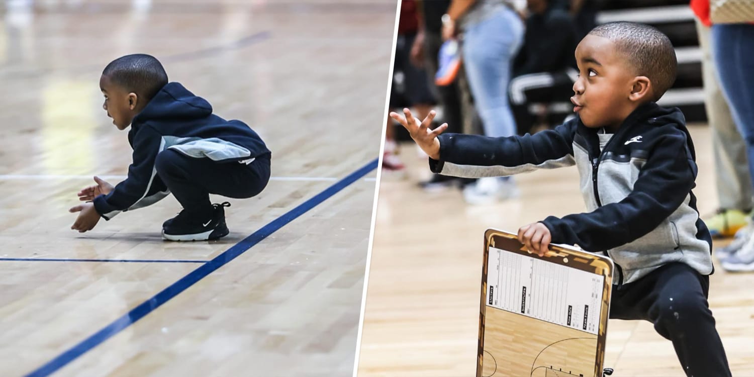 This 5-year-old mimics his basketball coach dad's every move and the internet is enthralled