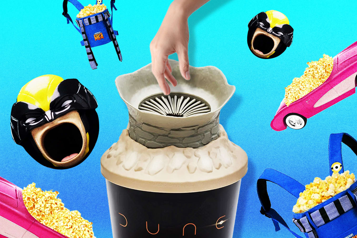 Quirky, sometimes edgy popcorn buckets are now part of the moviegoing  experience