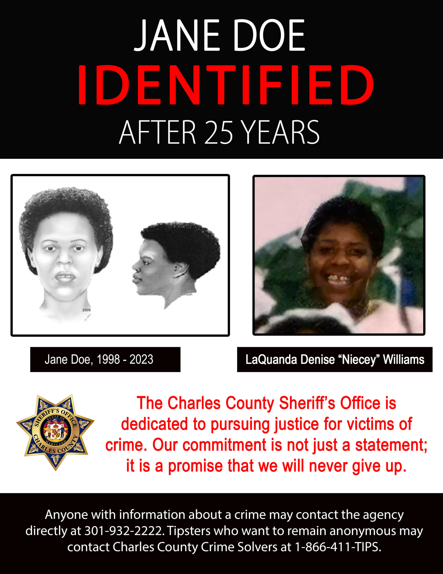 Charles County Sheriff's Office Cold Case Team works to solve