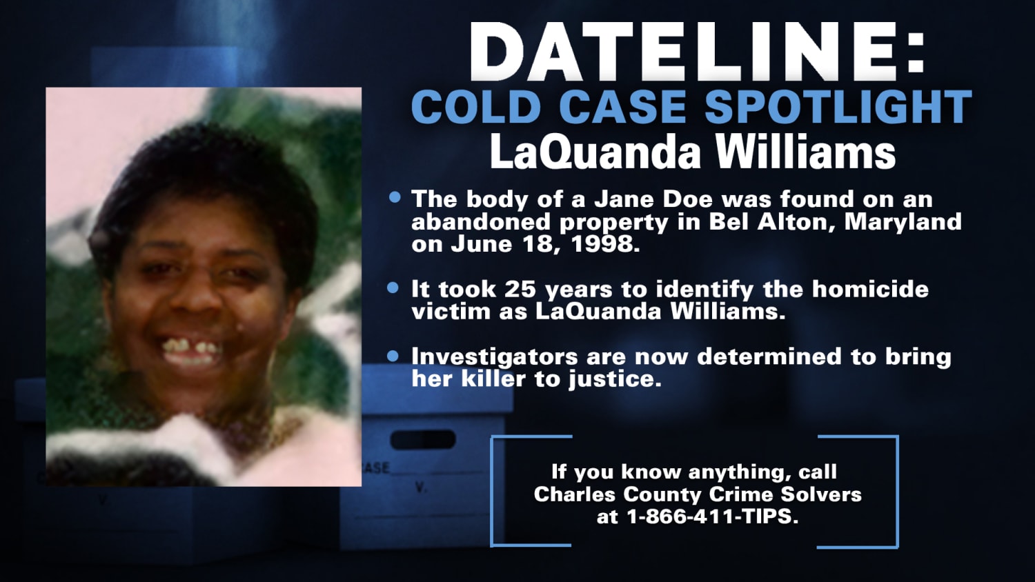 Charles County Sheriff's Office Cold Case Team works to solve