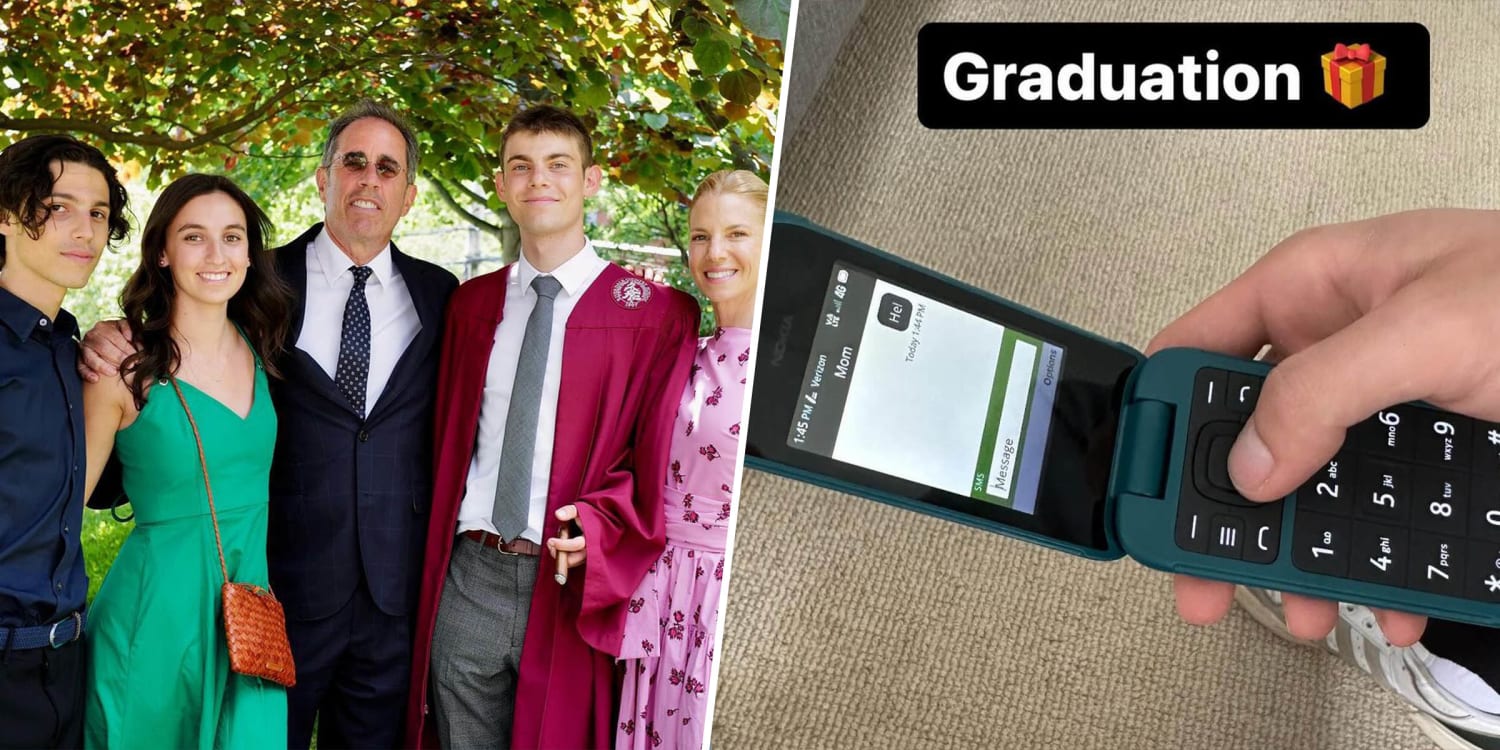 Jerry Seinfeld's wife gifts son a flip phone for graduation in hopes he'll 'turn in' smartphone