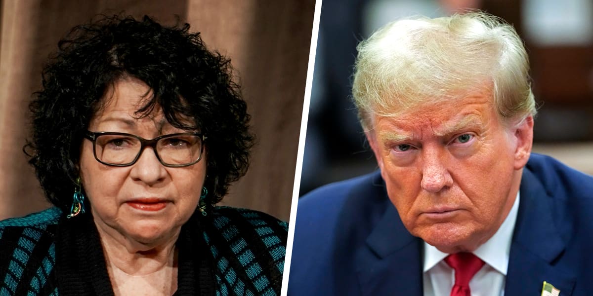 A photo composite of Sotomayor and Trump