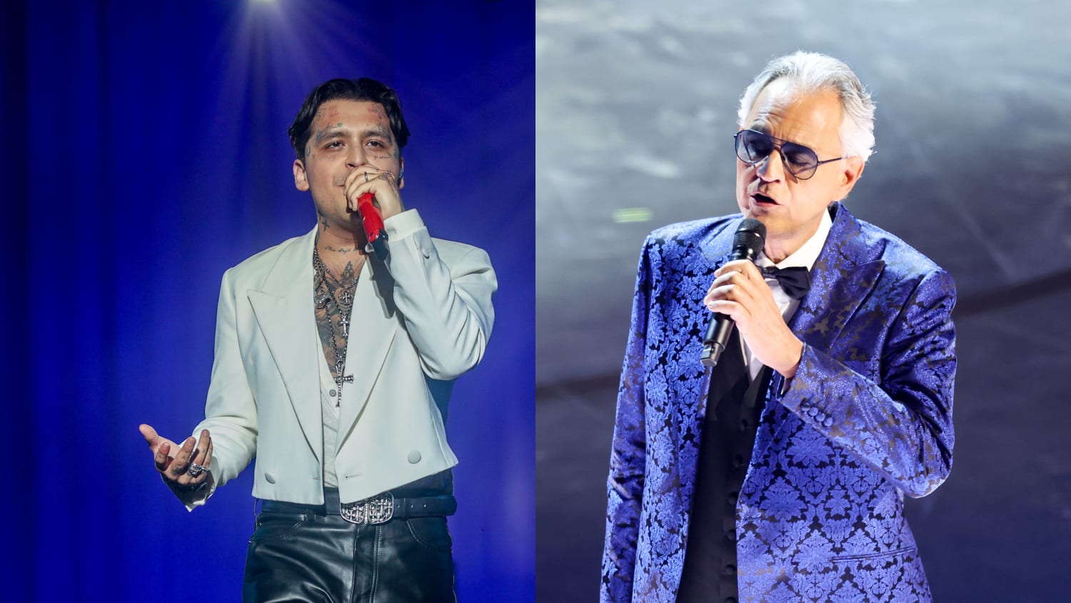 Christian Nodal elogia il Messico e canta con Andrea Bocelli