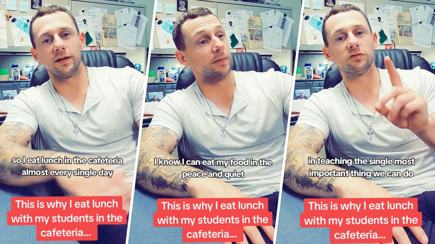 Why this teacher eats lunch with his students in the cafeteria every day